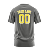 Custom Dark Grey Light Yellow T-Shirt