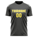 Custom Dark Grey Light Yellow Soccer Jersey