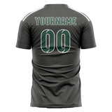 Custom Dark Grey Blue Green Soccer Jersey