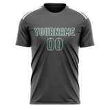 Custom Dark Grey Blue Green Soccer Jersey