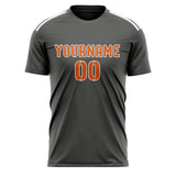 Custom Dark Grey Orange Soccer Jersey