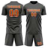 Custom Dark Grey Orange Soccer Set