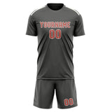 Custom Dark Grey Copper Rose Soccer Set