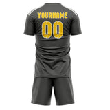 Custom Dark Grey Gold Soccer Set