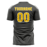 Custom Dark Grey Gold Soccer Jersey