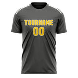 Custom Dark Grey Gold Soccer Jersey