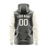 Custom Dark Grey Cream Hoodie 2020030320B31703