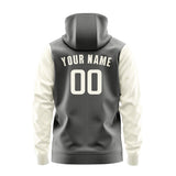 Custom Dark Grey Cream Hoodie 2020030320B31803