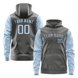 Custom Dark Grey Light Blue Hoodie