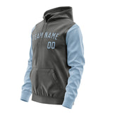 Custom Dark Grey Light Blue Hoodie 2020080820B31708