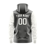 Custom Dark Grey White Hoodie 2020181820B31718