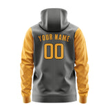 Custom Dark Grey Yellow Hoodie 2020191920B31719