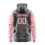 Custom Dark Grey Light Pink Hoodie 2020212120B31721