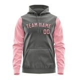 Custom Dark Grey Light Pink Hoodie 2020212120B31721