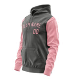 Custom Dark Grey Light Pink Hoodie 2020212120B31721