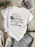 Green Shirt Womens Find Joy In The Little Things Inspirational Quote With Flying Butterflies Tshirt, Cotton Shirts For Women, Womens Graphic T Shirts