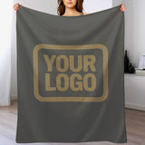 Custom Dark Gray Light Khaki Blanket