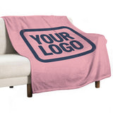 Custom Pink Navy Blue Blanket