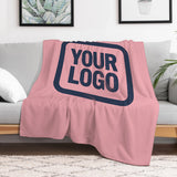 Custom Pink Navy Blue Blanket