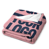 Custom Pink Navy Blue Blanket