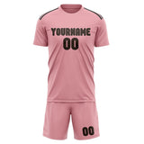 Custom Light Pink Brown Soccer Set