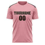 Custom Light Pink Brown Soccer Jersey