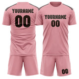 Custom Light Pink Brown Soccer Set