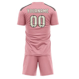 Custom Light Pink Cream Soccer Set