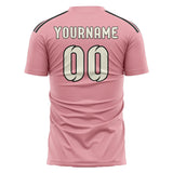 Custom Light Pink Cream Soccer Jersey