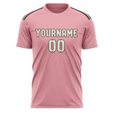 Custom Light Pink Cream Soccer Jersey