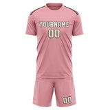 Custom Light Pink Cream Soccer Set