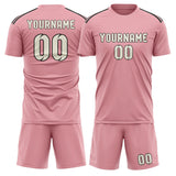 Custom Light Pink Cream Soccer Set