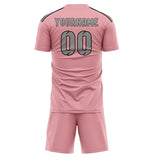 Custom Light Pink Gray Soccer Set