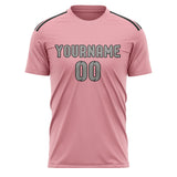 Custom Light Pink Gray Soccer Jersey