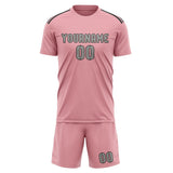 Custom Light Pink Gray Soccer Set