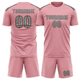 Custom Light Pink Gray Soccer Set