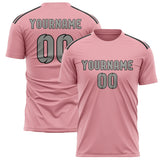 Custom Light Pink Gray Soccer Jersey