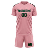 Custom Light Pink Green Soccer Set