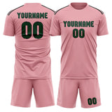 Custom Light Pink Green Soccer Set