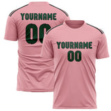 Custom Light Pink Green Soccer Jersey