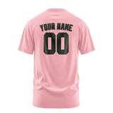 Custom Light Pink Dark Green T-Shirt