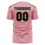 Custom Light Pink Dark Green Soccer Jersey