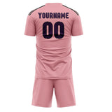 Custom Light Pink Purple Soccer Set