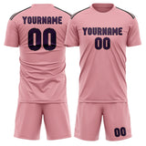 Custom Light Pink Purple Soccer Set