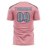 Custom Light Pink Light Blue Soccer Jersey