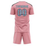 Custom Light Pink Light Blue Soccer Set