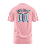 Custom Light Pink Light Blue T-Shirt