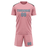 Custom Light Pink Light Blue Soccer Set