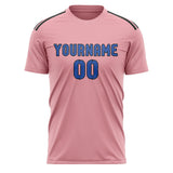 Custom Light Pink Sky Blue Soccer Jersey