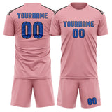 Custom Light Pink Sky Blue Soccer Set
